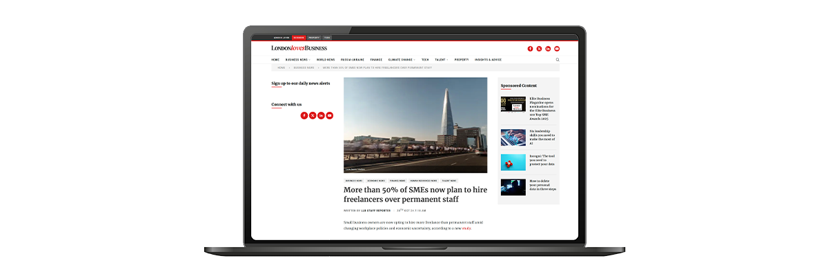 More than 50% of SMEs now plan to hire freelancers over permanent staff