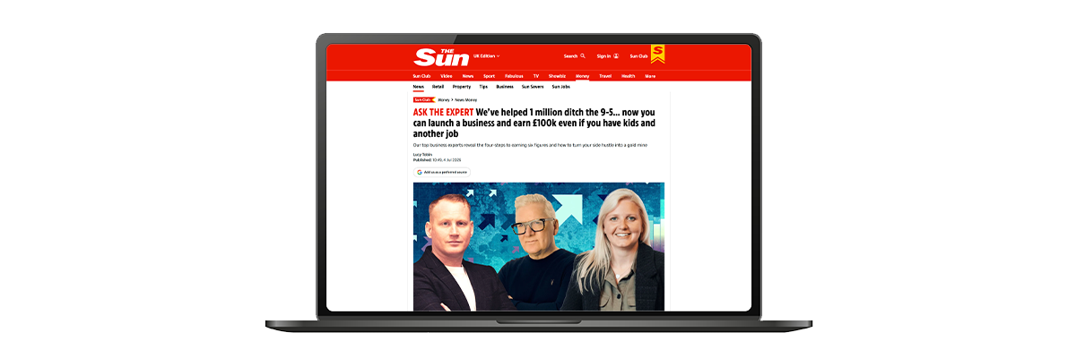 We've helped 1 million ditch the 9-5... now you can launch a business and earn £100k even if you have kids and another job